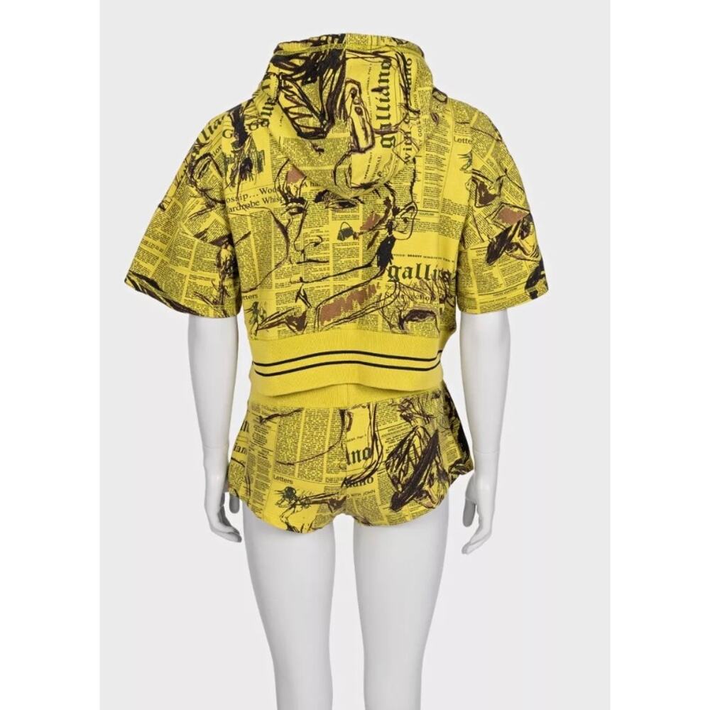 Galliano Vintage Yellow Printed Shorts Suit Set S - Picture 3 of 10